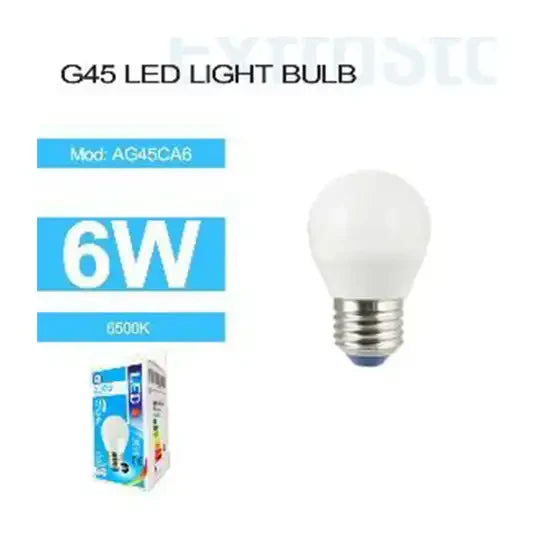 6W E27 G45 LED LIGHT BULB DAY LIGHT PAPER PACK (AJ45CA6)