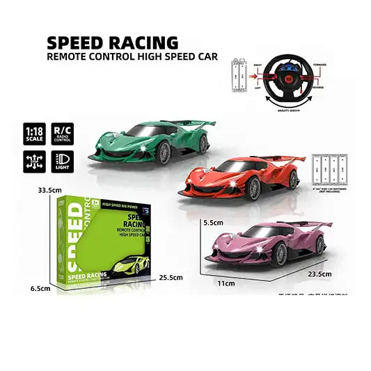 SPEED RACING CAR 1:18 R/C CAR-4 FUNCTIONS