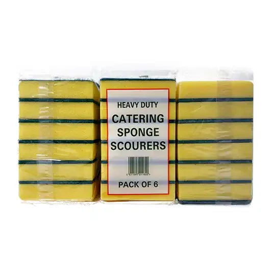 HEAVY DUTY CATERING SPONGE SCOURER 6 ,S ( 20 PACK )
