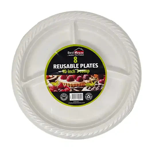 REUSABLE 3 COMPA PLATES (BB0605) 10INCH PACK OF 8