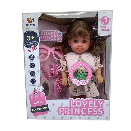 12 Inch blowing bottle with music doll+hair styling combination [Y2022A-1]
