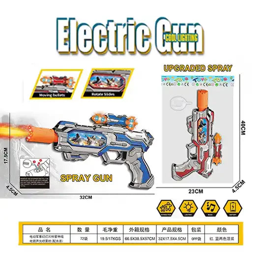 Electric military slide gun tube telescopic electroplated acousto-optic spray gun (with kettle) JQ568-1
