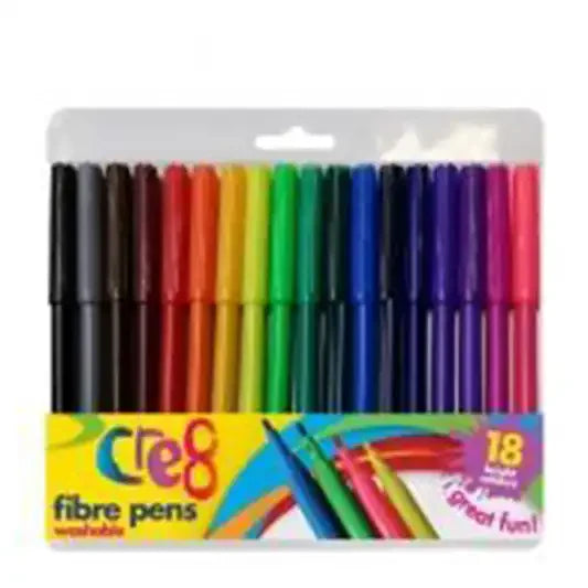 Fibre Pens, 18 Colours