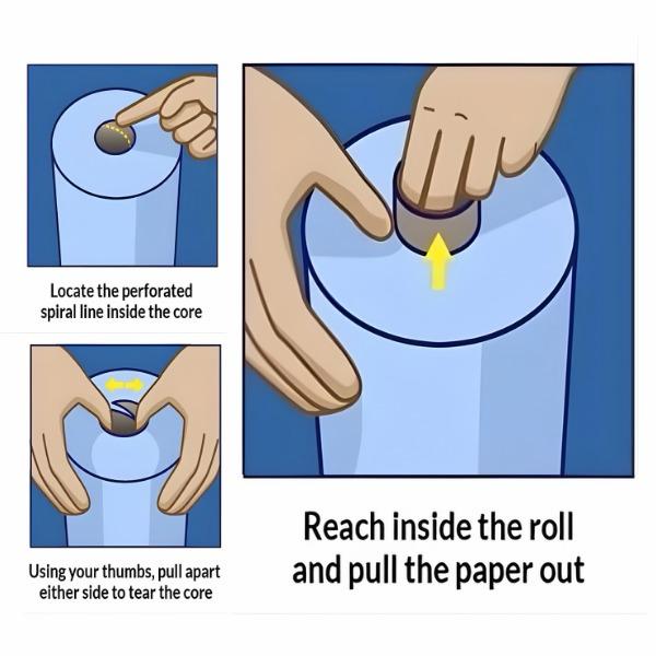 Blue centrefeed Roll Strong 2-ply construction 340 sheets 38gsm pack of 6