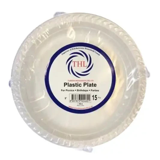 9?PLASTIC PLATE REUSABLE PACK OF 12