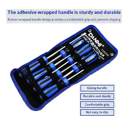 Screwdriver - 160299 – Striped Handle Through Screwdriver 7PC