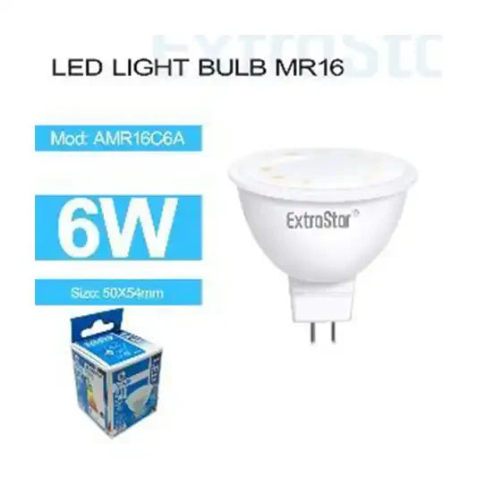 6W LED LIGHT BULB MR16. 6500K (AMR16C6A)