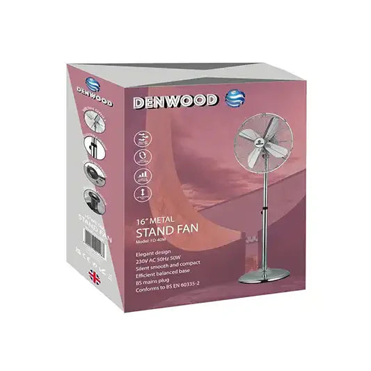 16-Inch Metal Stand Fan Sliver