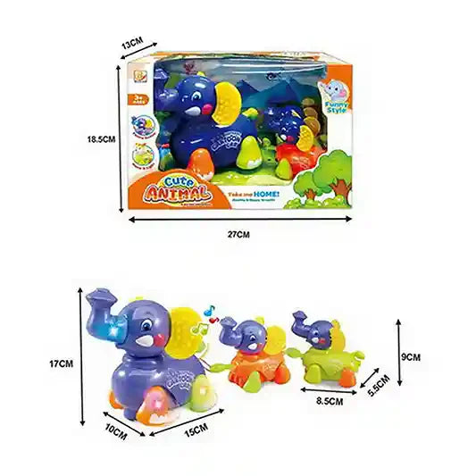 CUTE ANIMAL - B/O BUMP AND GO ELEPHANT-W/LIGHT AND MUSIC - DK462884